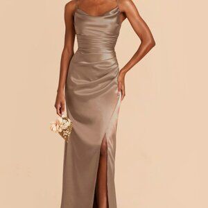Birdy Grey - Lydia Dress in Shiny Satin MOcha
